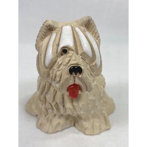 Artesania Rinconada Shaggy Old English Sheep Dog Figurine Uruguay
